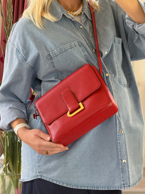Delvaux Red Poirier Crossbody Bag