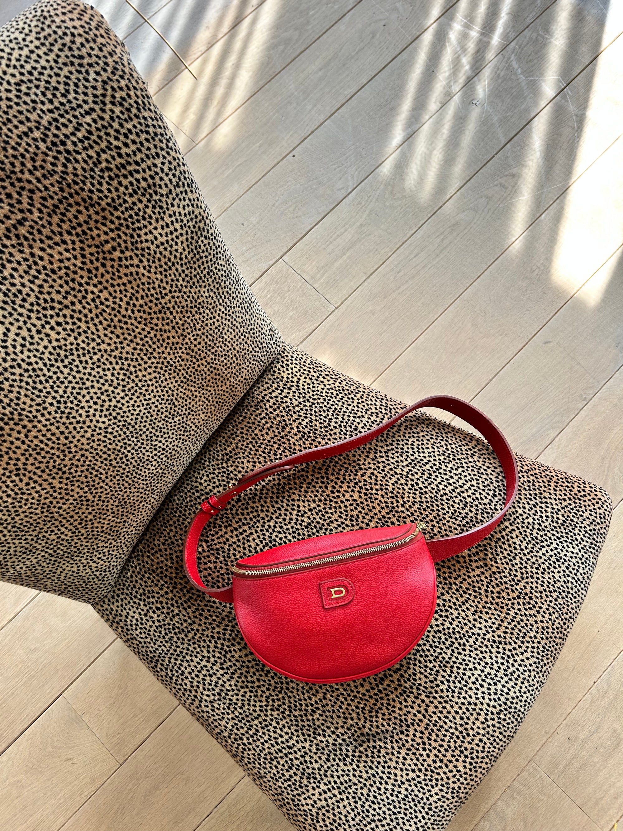 Delvaux Red Musette Belt Bag