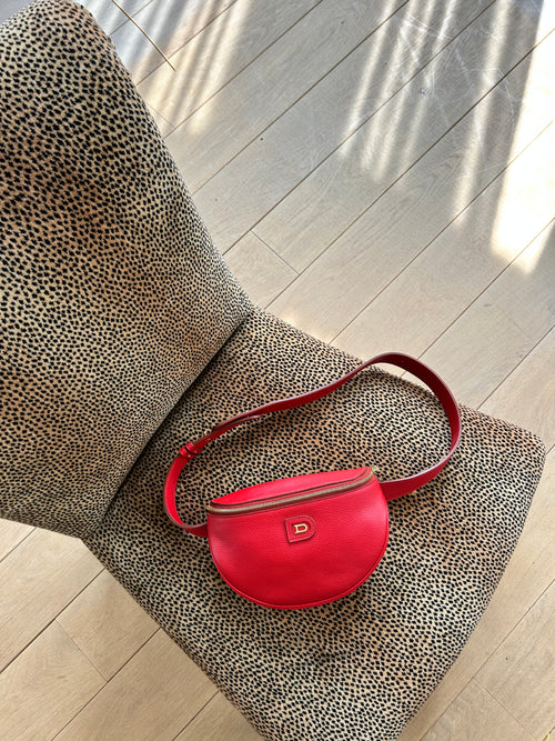 Delvaux Red Musette Belt Bag