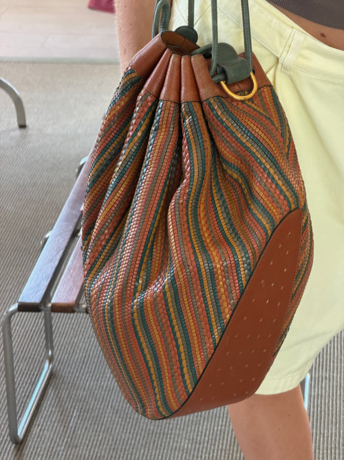 Delvaux Multicolor Toile De Cuir Tabarin GM Crossbody Bag