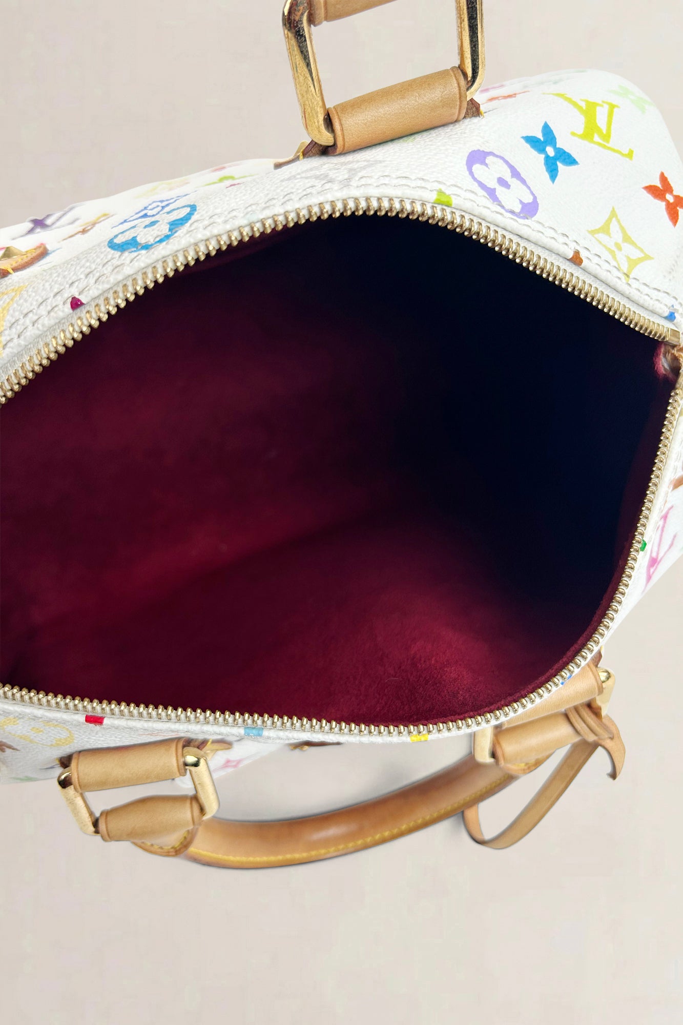 Louis Vuitton Multicolor White Speedy 30