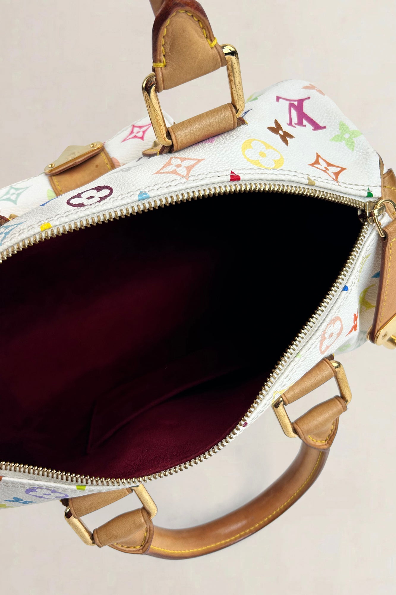 Louis Vuitton Multicolor White Speedy 30