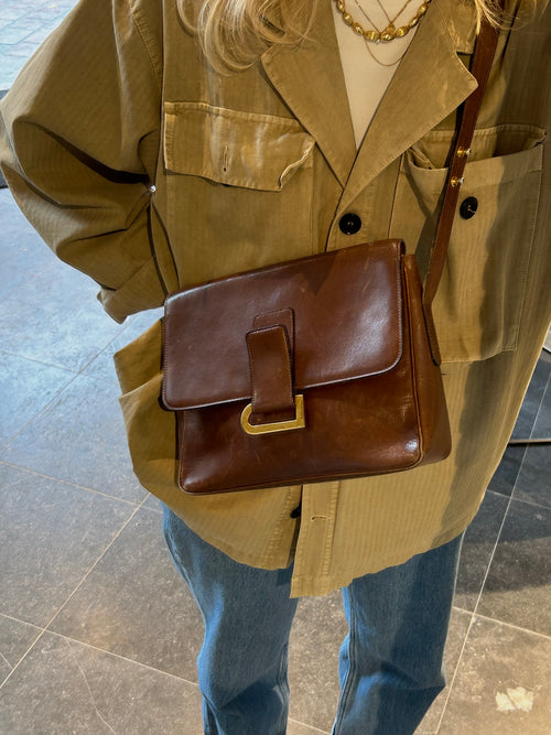 Delvaux Brown Poirier Crossbody Bag