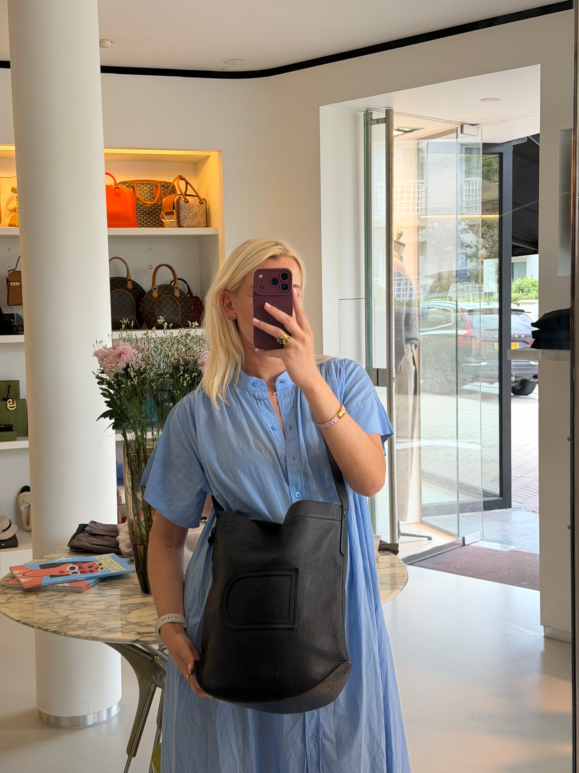 Delvaux Blue Le Pin Crossbody Bag