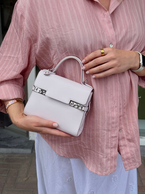 Delvaux Light Pink Leather Mini Tempête Crossbody Bag