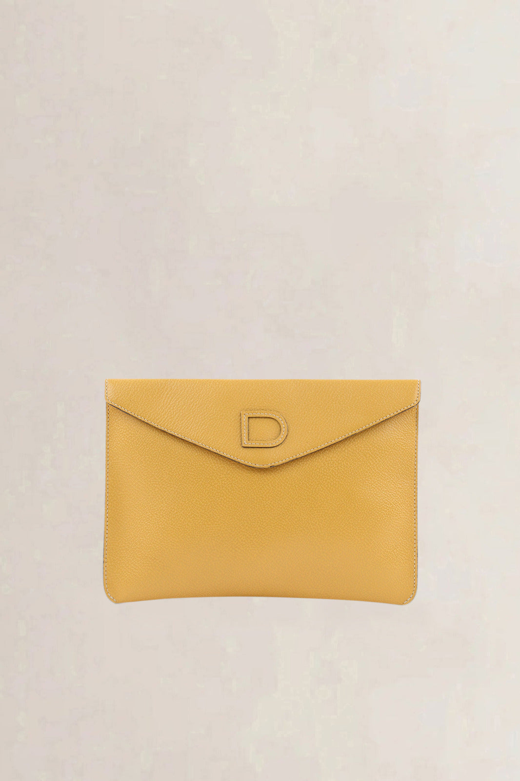 Delvaux Yellow Leather Clutch