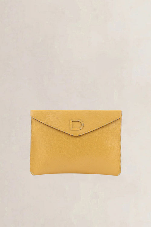 Delvaux Yellow Leather Clutch