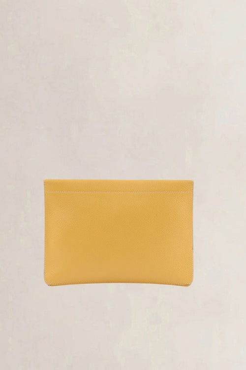 Delvaux Yellow Leather Clutch