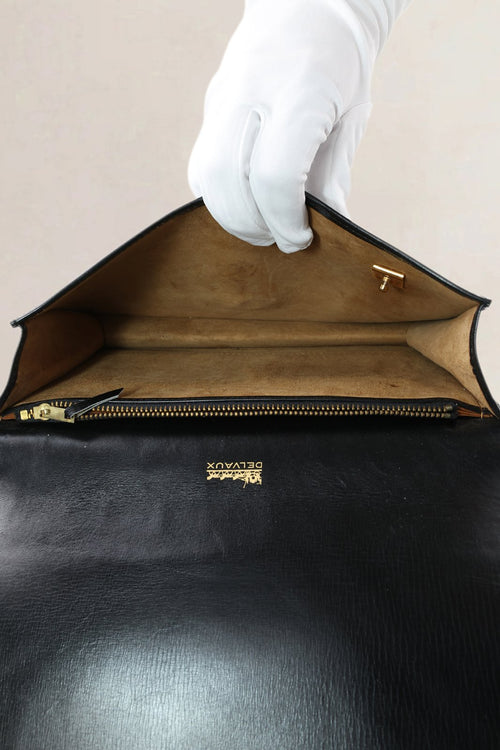 Delvaux Black Box Calf Leather Clutch